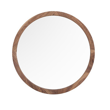 Large Walnut Round Lexi Mirror | Temple & Webster