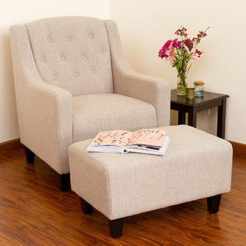 Furniture Market Nottingham Armchair & Footstool Set | Temple & Webster