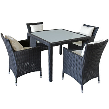 Naturally Provinicial 4 Seater Brogan PE Rattan Outdoor Dining Set ...