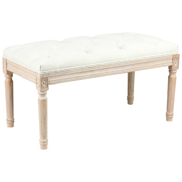 blush upholstered bench