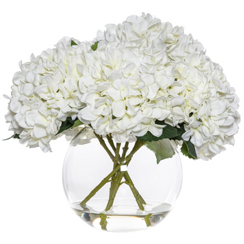 The Home Collective 39cm Faux Hydrangea-Phoebe with Glass Vase | Temple ...