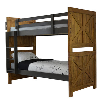 Vic Furniture Jayden Rubberwood, White Reclaimed Wood Bunk Beds