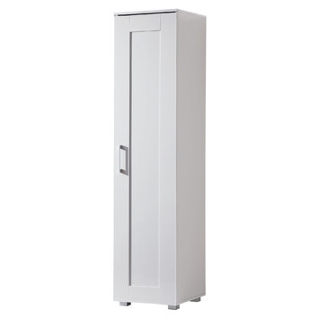 In Home Furniture Style White Montreal Single Door Tall Cupboard