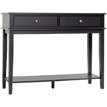 West Valley Interiors Black Chloe 2 Drawer 1 Shelf Console Table ...