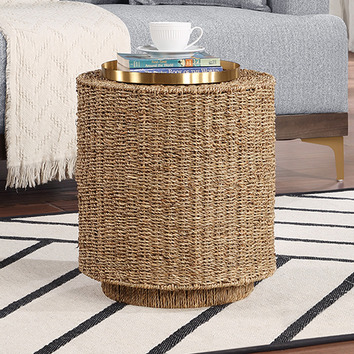 Core Living Summer Seagrass Side Table | Temple & Webster