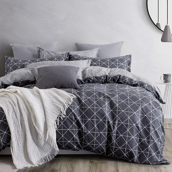 VioletteCasa Larson Cotton Quilt Cover Set | Temple & Webster