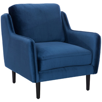 chas navy blue velvet armchair