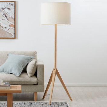 Temple & Webster Natural Arena Tripod Floor Lamp