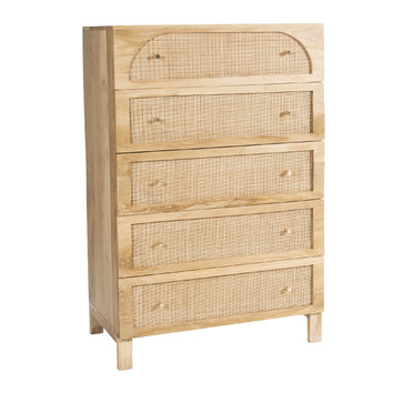 Colour WHITE Wicker look Chest of 4 drawers 