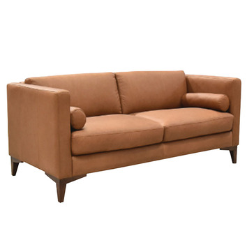 Tokyo 2 Seater Cowhide Leather Sofa Temple Webster Tokyo 2 Seater Cowhide Leather Sofa, Cowhide Leather Sectional Sofa