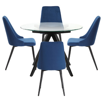 small blue dining table