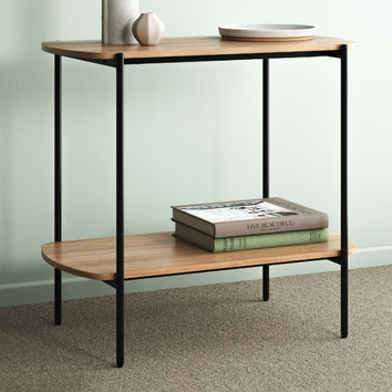 Temple Webster Natural Black Frances Console Table Black Frances Console Table, 14 Inch Deep Console Table