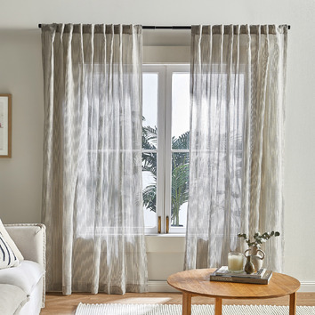 Temple & Webster Jute Coastline Concealed Tab Top Curtains