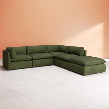 5 Piece Martine Velvet Sofa Set | Temple & Webster