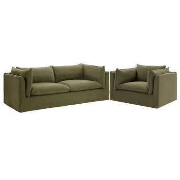 Jude 3 Seater Slipcover Sofa And Armchair Set 