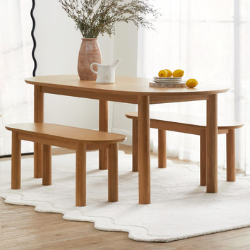 Temple & Webster 4 Seater Cannes Dining Table & Bench Set