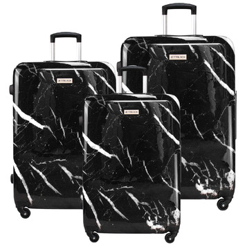 black hard shell luggage set