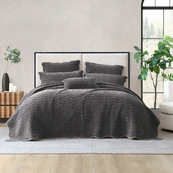 Indianna Stonewashed Velvet Queen/King Coverlet | Temple & Webster