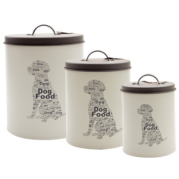 Tuffsteel 3 Piece Pet Corner Dog Food Storage Tin Set | Temple & Webster