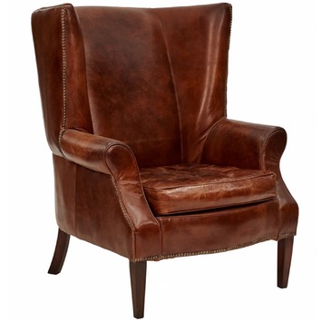 Granville Leather Wingback Chair Temple Webster