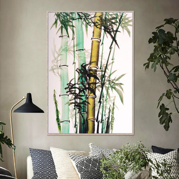 Oriental Bamboo Framed Canvas Wall Art | Temple & Webster