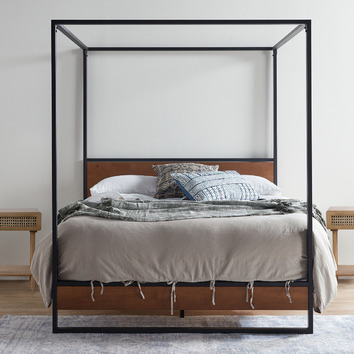 Metal Canopy Four Poster Bed Temple, Wooden Poster Bed Frame