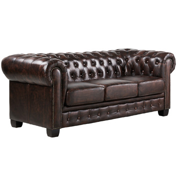 3 Seater Max Chesterfield Leather Sofa, How To Make Tufted Leather Sofa Bed
