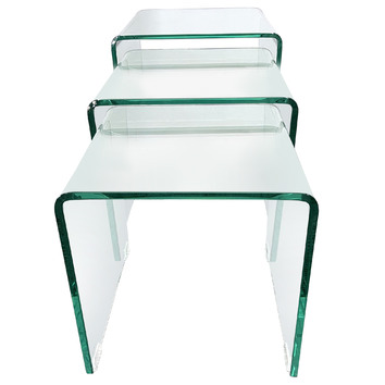 bent glass end table