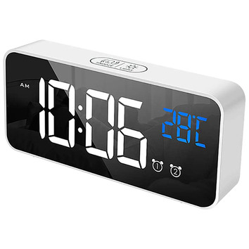 TimeTreasureHome LED Digital Alarm Clock with Temperature Display ...