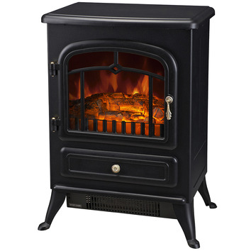 GraftonHomeGoods Black Freestanding Electric Fireplace Heater | Temple ...