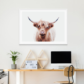 Le Concept Art Duncan Highland Cow Framed Print | Temple & Webster