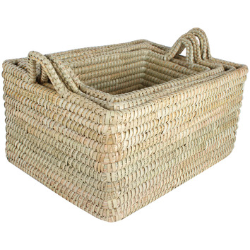 Papaya&Patina 4 Piece Rectangular Macquarie Straw Basket Set | Temple ...