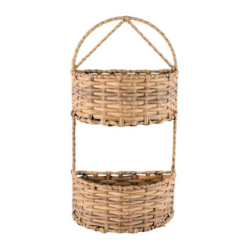 Natural Calib 2 Tier Hanging Basket | Temple & Webster