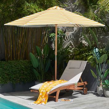 Billyfresh 3m Yellow White Striped Sunny Marbella Market Umbrella Reviews Temple Webster