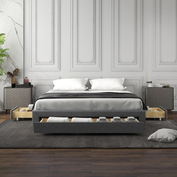 Milano Grey Palermo Bed Base with Drawers | Temple & Webster