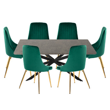 6 Seater Murphy Dining Table & Chair Set | Temple & Webster