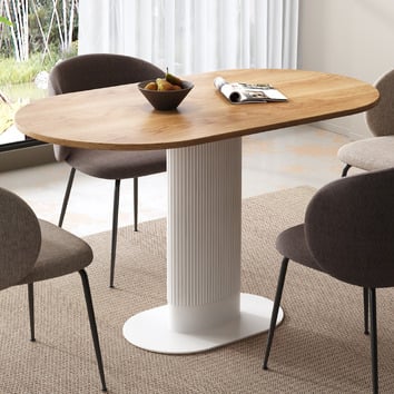 Ever Dreaming Living Cedar Ribbed Dining Table | Temple & Webster