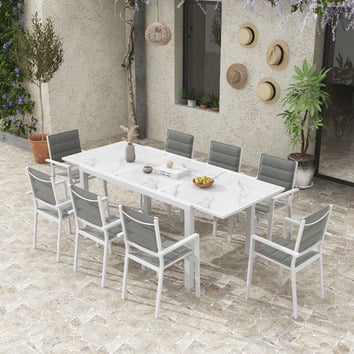 Ever Dreaming Living 8 Seater Irma Outdoor Extendable Dining Table ...