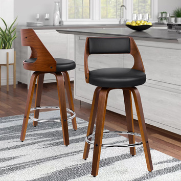 Hoxtonroom 65cm Davian Faux Leather, Swivel Bar Stools With Backs And Arms Australia
