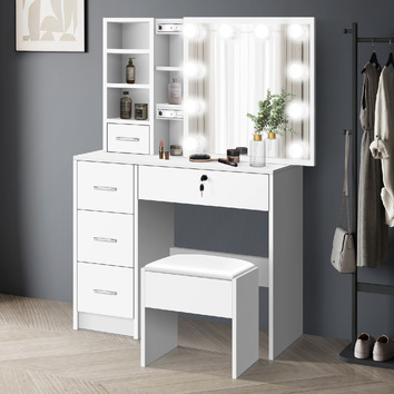 HoxtonRoom 2 Piece Ashly Dressing Table & Stool Set | Temple & Webster