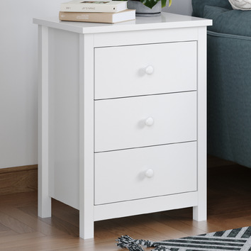 HoxtonRoom Geoffrey 3 Drawer Bedside Table | Temple & Webster