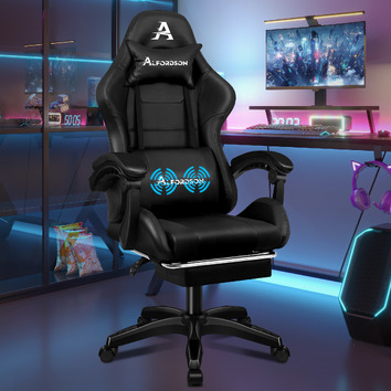 HoxtonRoom Nightcrawler PU Leather Gaming Chair with Footrest | Temple ...