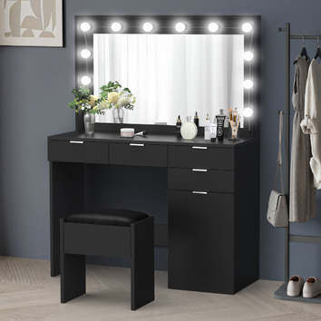 HoxtonRoom 2 Piece Zeta Dressing Table & Stool Set | Temple & Webster