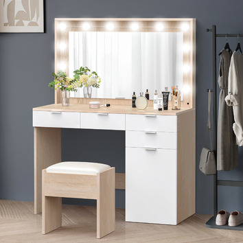 HoxtonRoom 2 Piece Zeta Dressing Table & Stool Set | Temple & Webster