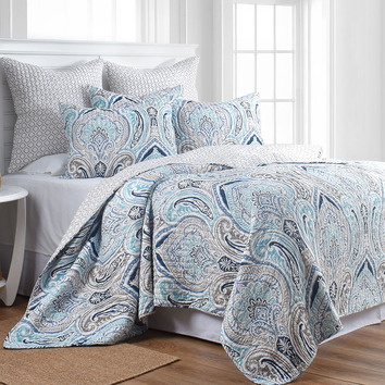 ClassicQuilts Blue Reflections Cotton Coverlet Set | Temple & Webster