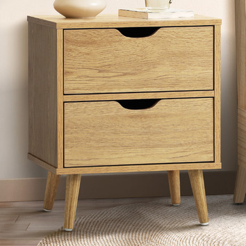 LivingFusion Aldan 2 Drawer Bedside Table | Temple & Webster