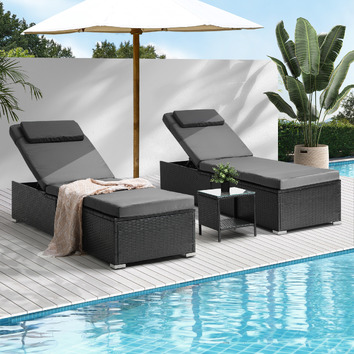 LivingFusion 2 Seater Hilary Sun Lounge Set | Temple & Webster