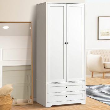 LivingFusion Aurora 2 Drawer 2 Door Wardrobe | Temple & Webster