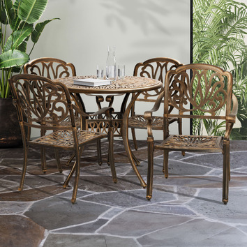 4 Seater Johnson Outdoor Bistro Set | Temple & Webster