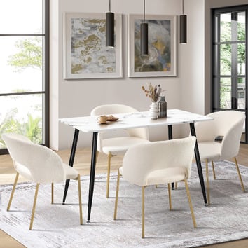 White Deacon Dining Table & Chair Set | Temple & Webster